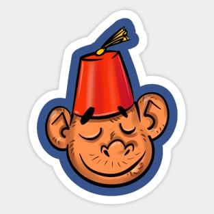 Fez Monkey Sticker